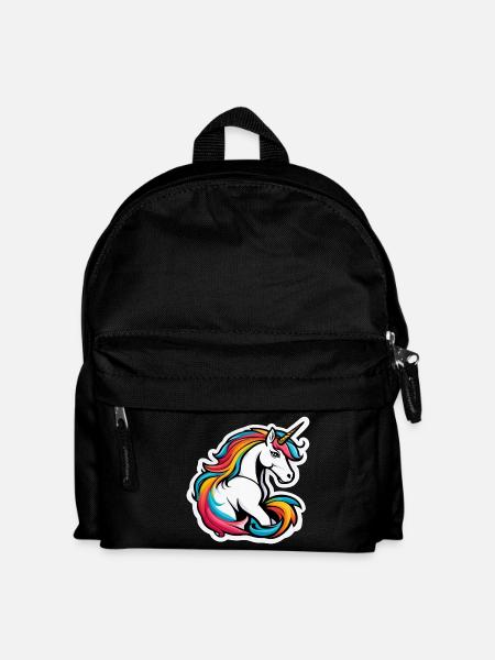Bright Rainbow Unicorn - Kids' Backpack - black