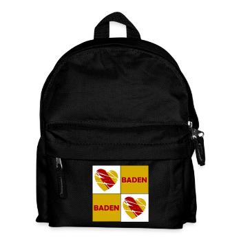 Baden Herz Quadrat - Kinder Rucksack - Schwarz - Vorne