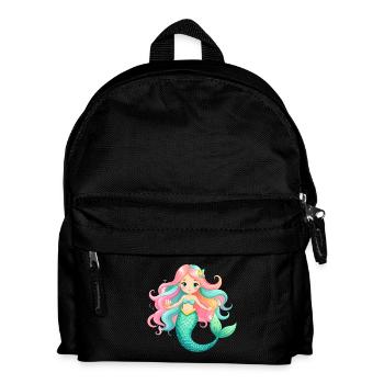 Little Girl as a Cute Mermaid - Comic Art - Kids' Backpack - black - Front