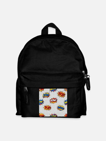 Pop Art Comic Burst Pattern - Kids' Backpack - black