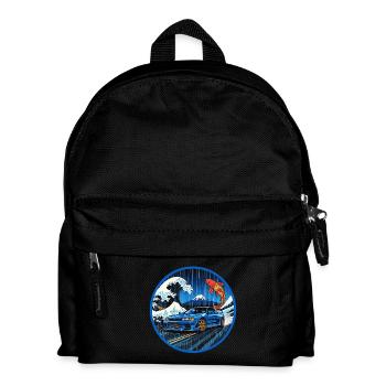 Wellenlegende — JDM-Ikone trifft auf die große Welle - Kinder Rucksack - Schwarz - Vorne