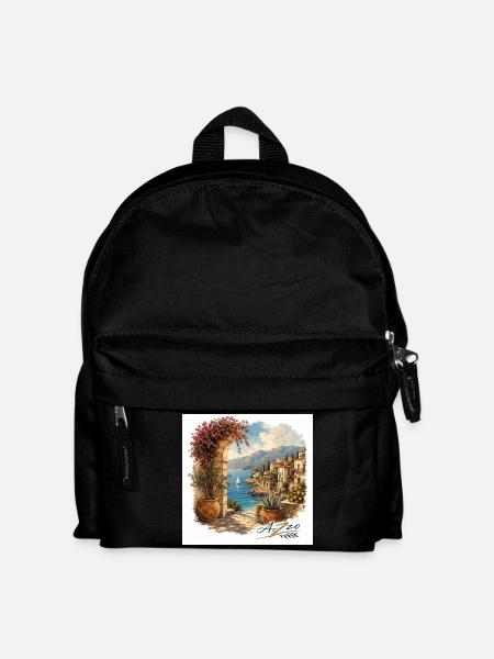 Designer Azzo Coastal Magic Flower Arch by the Sea - Kids' Backpack - black