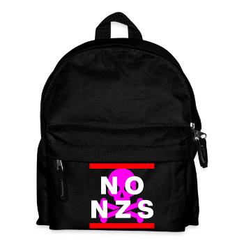 NO NZS, NEVER AGAIN, ANTI-FASCISM, NO AFD PINK - Kids' Backpack - black - Front