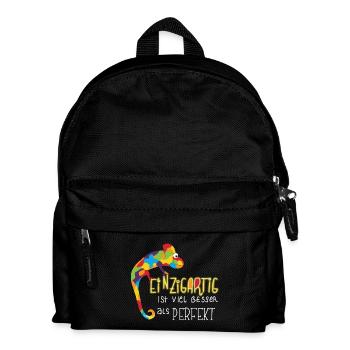 einzigartiges Chamäleon - Kinder Rucksack - Schwarz - Vorne