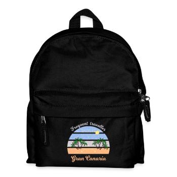Gran Canaria Palmenstrand Retro - Kinder Rucksack - Schwarz - Vorne