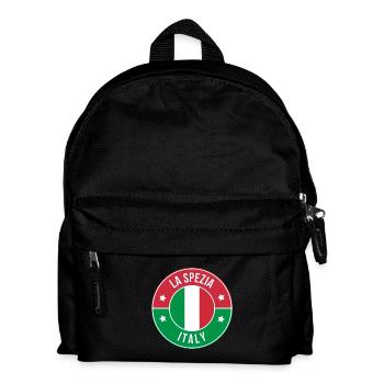 La Spezia Italy Circular Flag Logo - Kids' Backpack - black - Front