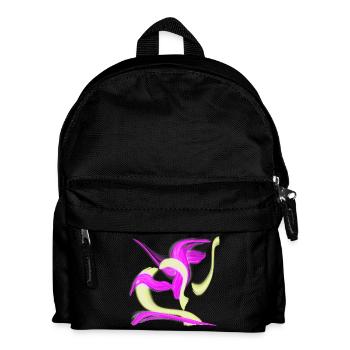 Neon Pink Yellow Swirl - Kids' Backpack - black - Front