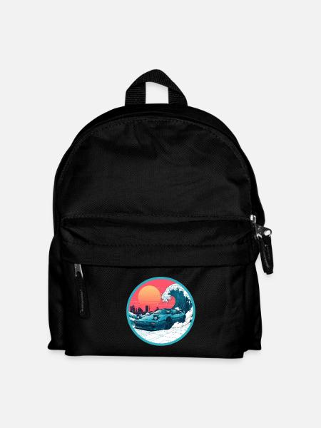 Der große Kanagawa-Wellen-Leistungs-Supersportwagen - Kinder Rucksack - Schwarz