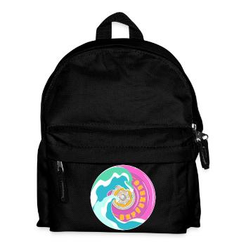 Motif surfskate en rose jaune avec des vagues - Sac à dos Enfant - noir - Devant