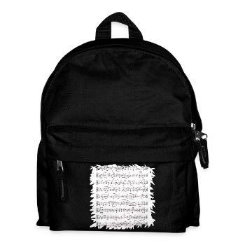 Black and white sheet music with border - Kids' Backpack - black - Front