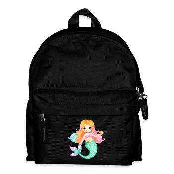 Sirène de bande dessinée avec coquillage – Design magique - Sac à dos Enfant - noir - Devant
