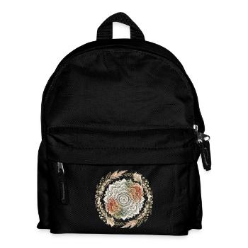 Mandala de lotus avec couronne de fleurs - Sac à dos Enfant - noir - Devant