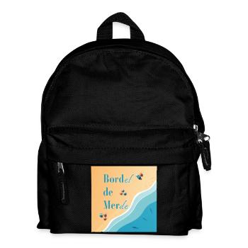 Plage pastel et vagues azur - Sac à dos Enfant - noir - Devant