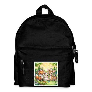 Amis mignons des bois – Fantasme Renard, Lapin et Cerf - Sac à dos Enfant - noir - Devant