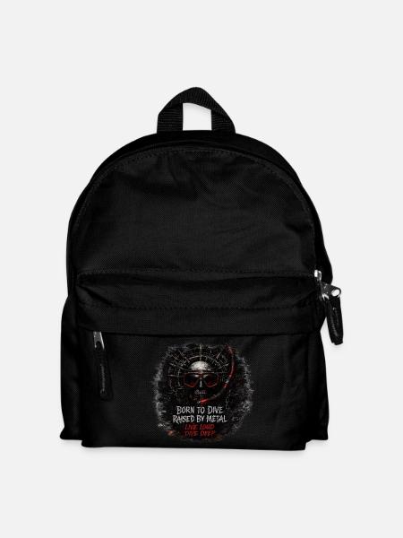 Born to Dive, Raised by Metal – Skull Diver Metal - Kids' Backpack - black
