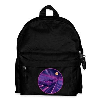 Retro 80er JDM Coupé Galaxy Highway Circle Emblem - Kinder Rucksack - Schwarz - Vorne