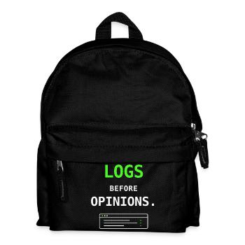 Logs Before Options IT Humor Sysadmin Geschenk - Kinder Rucksack - Schwarz - Vorne