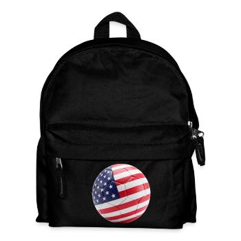 USA-FLAGGE AUF EINEM FUSSBALL - Kinder Rucksack - Schwarz - Vorne