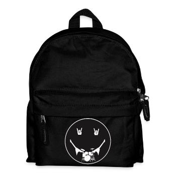Rockige Schlagzeug Silhouette - Kinder Rucksack - Schwarz - Vorne