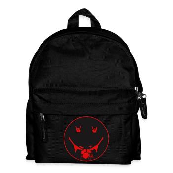Rocker Drumset Silhouette Hände - Kinder Rucksack - Schwarz - Vorne