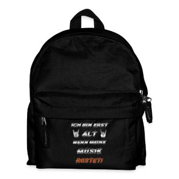 Ich bin erst alt, wenn meine Musik rostet Lustiges - Kinder Rucksack - Schwarz - Vorne
