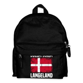 Langeland Koordinaten - Kinder Rucksack - Schwarz - Vorne