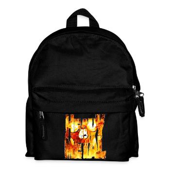 Flammender Schädel Heavy Metal Schriftzug - Kinder Rucksack - Schwarz - Vorne