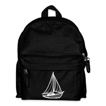 Minimalistisches klassisches Segelboot - Kinder Rucksack - Schwarz - Vorne