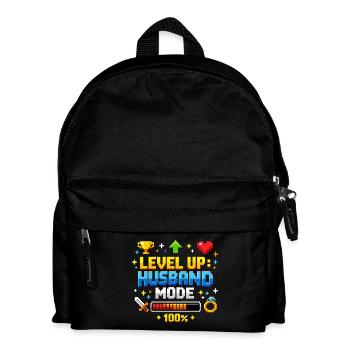 Level Up Husband Mode Gamer Ehemann Retro JGA - Kinder Rucksack - Schwarz - Vorne