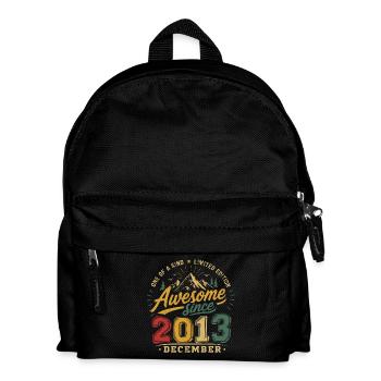 Vintage December 2013 Retro Birthday Gift - Kids' Backpack - black - Front