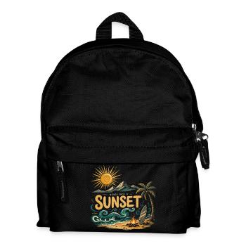 Sonnenuntergang am Strand Surf - Kinder Rucksack - Schwarz - Vorne