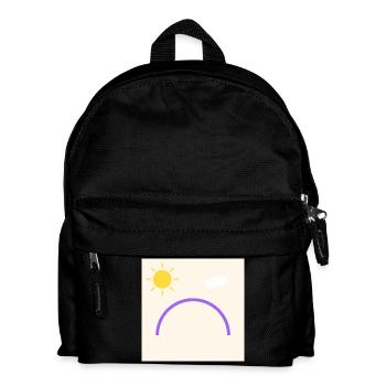 Purple bow in minimal sun - Kids' Backpack - black - Front