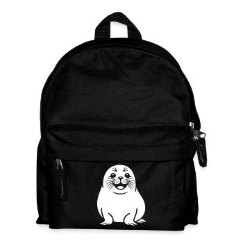 Cute seal silhouette - Kids' Backpack - black - Front