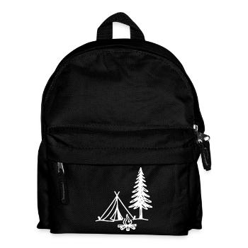Camping Tent with Campfire and Christmas Tree Outdoor - Kids' Backpack - black - Front