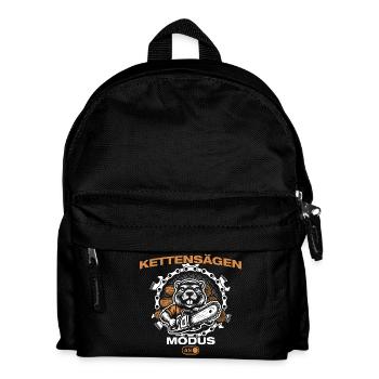 Kettensägen Holz machen Holzfäller Forstwirt - Kinder Rucksack - Schwarz - Vorne