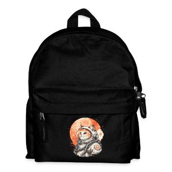 Astronauts Cat in Space – Japanese Retro - Kids' Backpack - black - Front