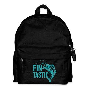Fin-tastic! Funny Angler & Giant Fish Design - Kids' Backpack - black - Front