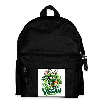 go vegan - Kids' Backpack - black - Front