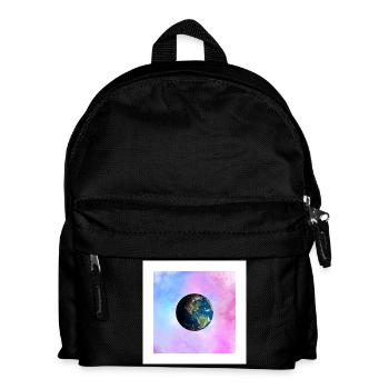 Erde in Pastellgalaxie - Kinder Rucksack - Schwarz - Vorne