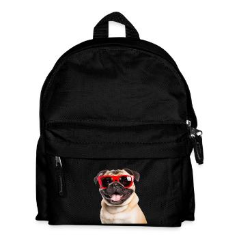 Cool pug with red sunglasses - Kids' Backpack - black - Front