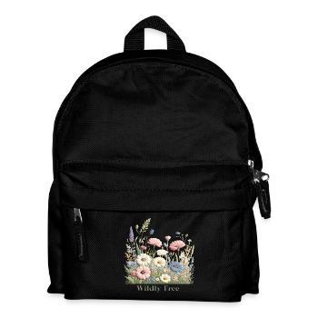 Colorful Flower Meadow – Happy Summer Nature Graphic - Kids' Backpack - black - Front