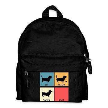 Basset Hound Dog Lover Gift for Dog Mom - Kids' Backpack - black - Front