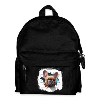 French Bulldog Cartoon - Kids' Backpack - black - Front