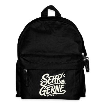 Sehr gerne - Kinder Rucksack - Schwarz - Vorne