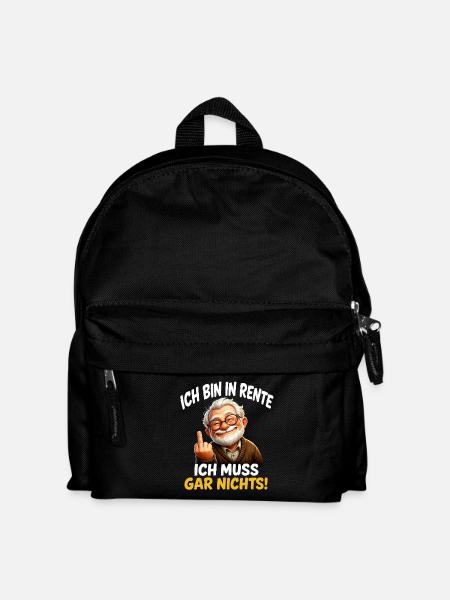 Rentner mit frechem Spruch - Kinder Rucksack - Schwarz
