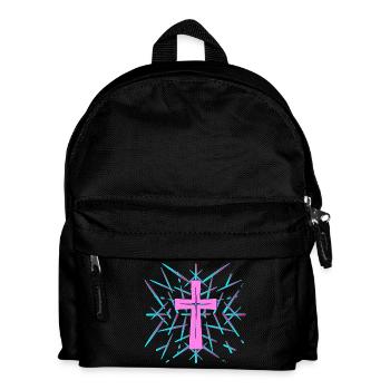 Kreuz Symbole Kirche - Kinder Rucksack - Schwarz - Vorne