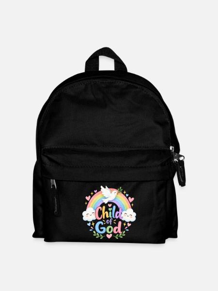 Kind Gottes Regenbogen Kunst - Kinder Rucksack - Schwarz