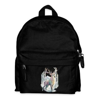Pastell-Polygonhirsch im Winterwald - Kinder Rucksack - Schwarz - Vorne
