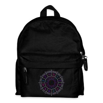 Rad der 12 Tierkreiszeichen mit Namen und Monaten - Kinder Rucksack - Schwarz - Vorne