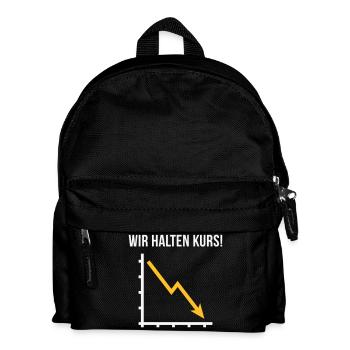 Wir Halten Kurs! (Fortschritt / Abwärts / NEG 2C) - Kinder Rucksack - Schwarz - Vorne